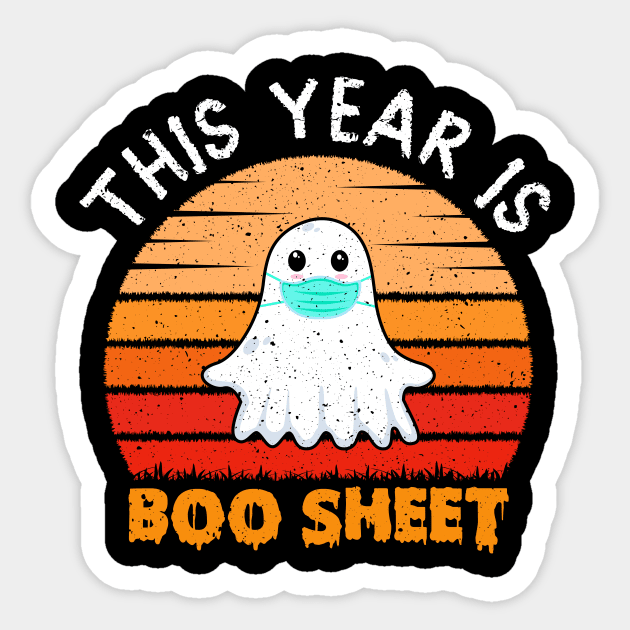 This Year Is Boo Sheet Boo Ghost Halloween Retro Vintage Sticker by Albatross